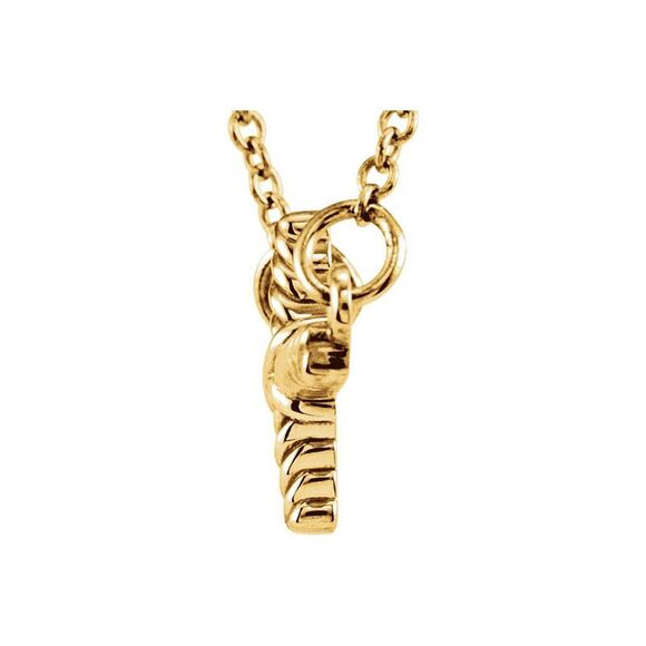 16mm Sideways Rope Cross Necklace in 14k Yellow Gold, 16.5 Inch - Picture 2 of 4